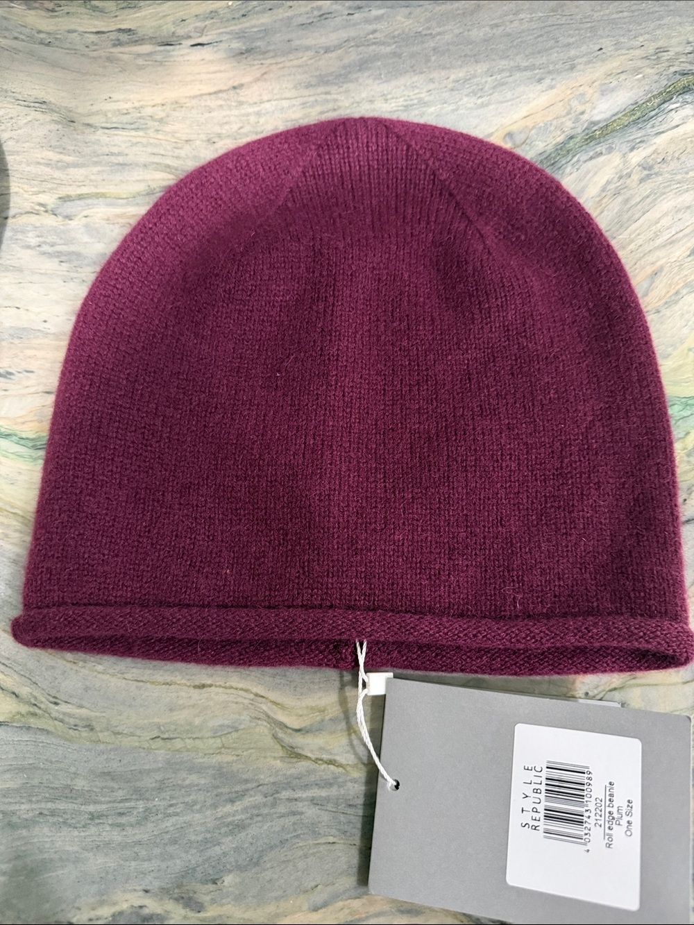 Style & Co. Women's Fold-Edge Knit Beanie - Wine